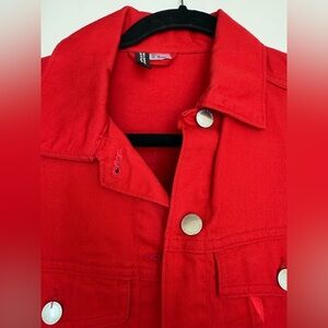 Basically new red Jean jacket